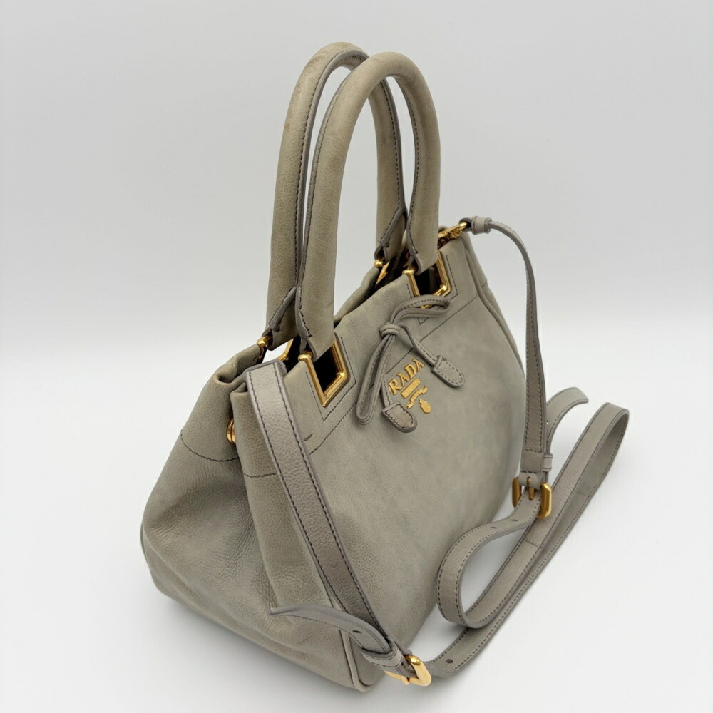 PRADA Gray Leather Shoulder Bag - Picture 4 of 16